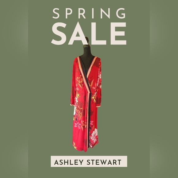 Ashley Stewart Dresses & Skirts - Ashley Stewart Red Floral Dress – Plus Size, Spring Ready!